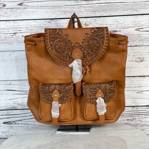 Tooled Collection Backpack - Brown